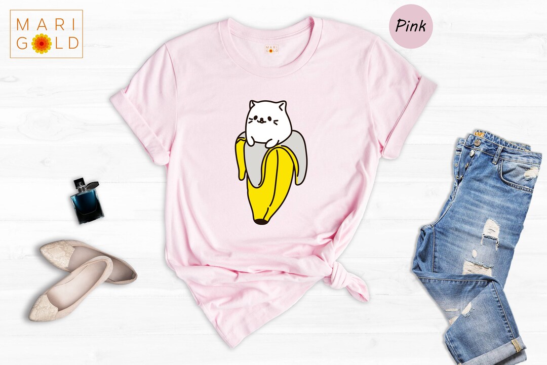 Cute Banana Cat Shirt, Lovely Banana Cat Tee, Animal Lover Shirt