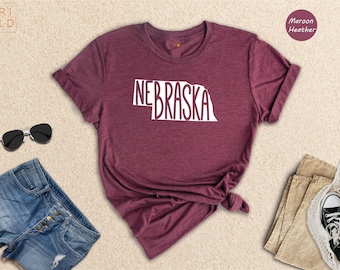Nebraska State Map Shirt: Travel Souvenir Tee