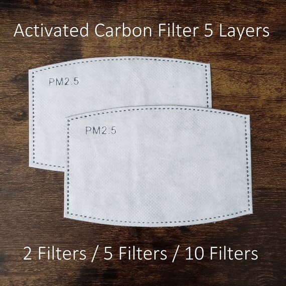 Face Mask Filter Activated Carbon Filter 5 Layers PM2.5 Etsy