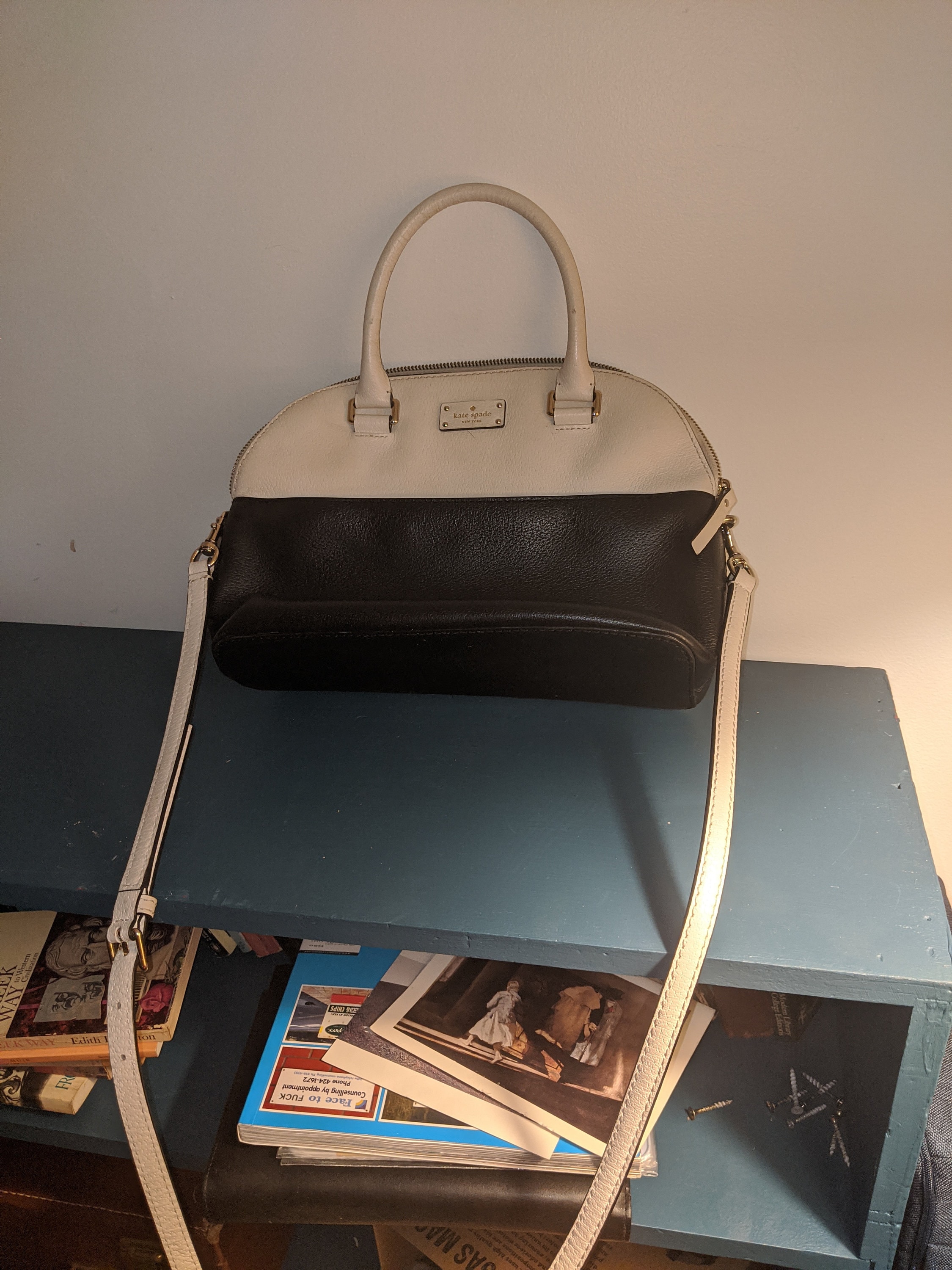 kate spade black and white bag