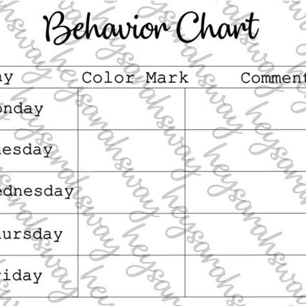 Behavior Chart - Etsy