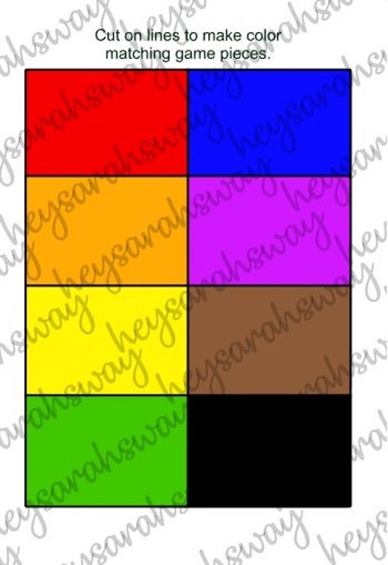 Printable Color Matching Preschool Game PDF DOWNLOAD ONLY - Etsy