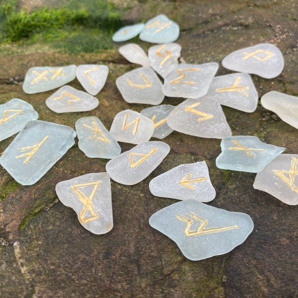 Cornish Sea Glass Casting Runes - set of 24