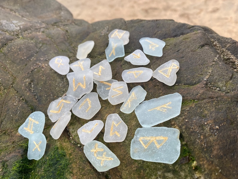 Cornish Sea Glass Casting Runes Set of 24 - Etsy UK