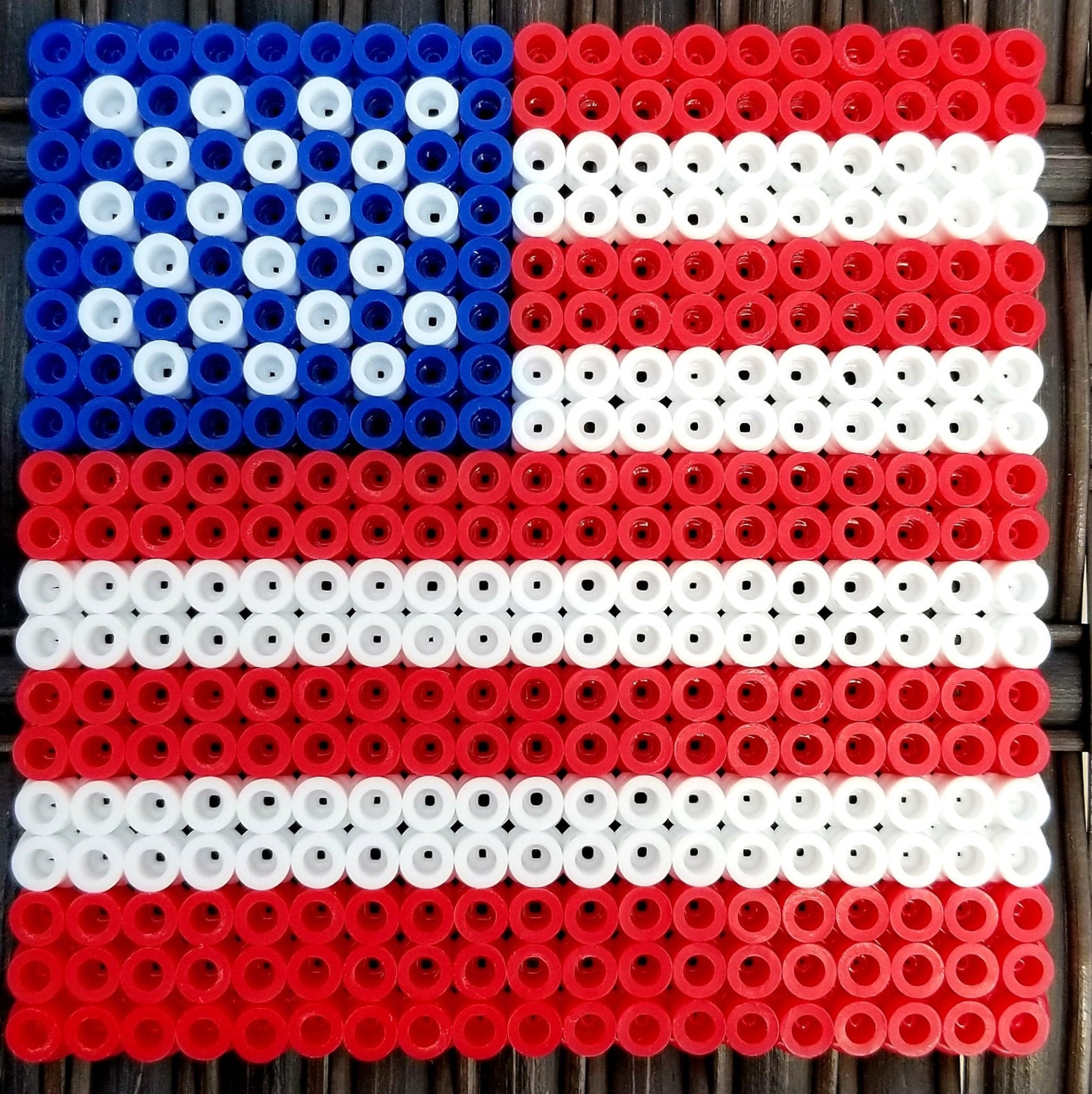 North American Flag Perler Bead Coasters Etsy