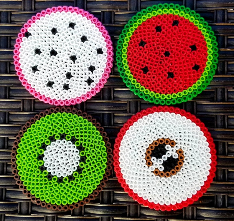 Fruit Perler Bead Coasters Etsy