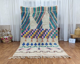 Authentic Moroccan Rug, Vibrant Boujaad Rug, Azilal rug, Bright Colored Rug, Abstract Carpet, Handmade Rug, Bohemian Rug, Tapis Marocain