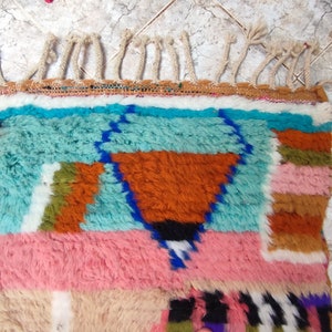 Erstaunlicher Mehrfarbiger Teppich Individueller Fabelhafter Boujaad Teppich Beni Ourain Teppich Handgemachter Teppich Marokkanischer Berber Teppich Bild 8