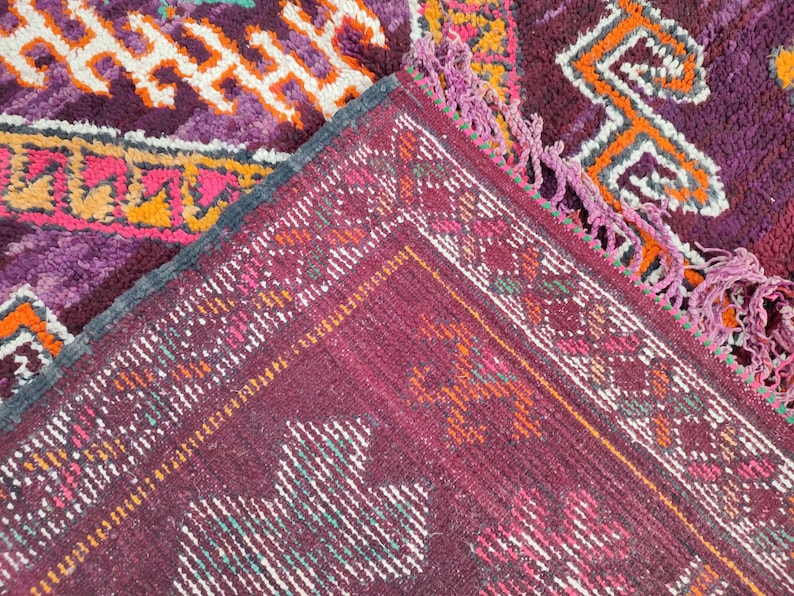 Authentic Moroccan Rug, Vibrant Boujaad Rug, Azilal rug, Bright Colored Rug, Abstract Carpet, Handmade Rug, Bohemian Rug, Tapis Marocain image 9