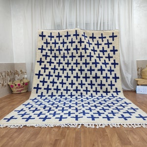 Large Moroccan rug -Moroccan checkered rug - Moroccan checkerboard rug -Checkered area rug -Checkerboard Rug -beniourain rug