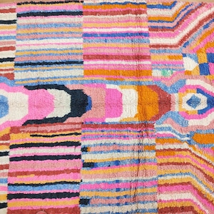 Wonderful Moroccan rug, Multicolored Wool Carpet, Custom Handmade rug, Authentic Boujaad rug, Bohemian style , moroccan rug, beniourain rug.