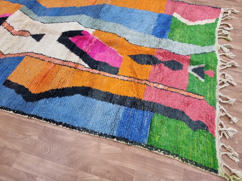 Benutzerdefinierter fabelhafter Boujad-Teppich, authentischer marokkanischer Teppich, Azilal-Teppich, abstrakter mehrfarbiger Teppich, handgemachter marokkanischer Teppich, Boho-Teppich Bild 6