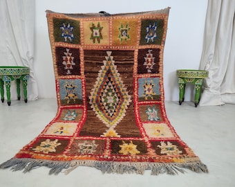 made in モロッコのハンドメイドラグ GORGEOUS MOROCCAN RUG, Vintage Handmade Small Rug, Tribal