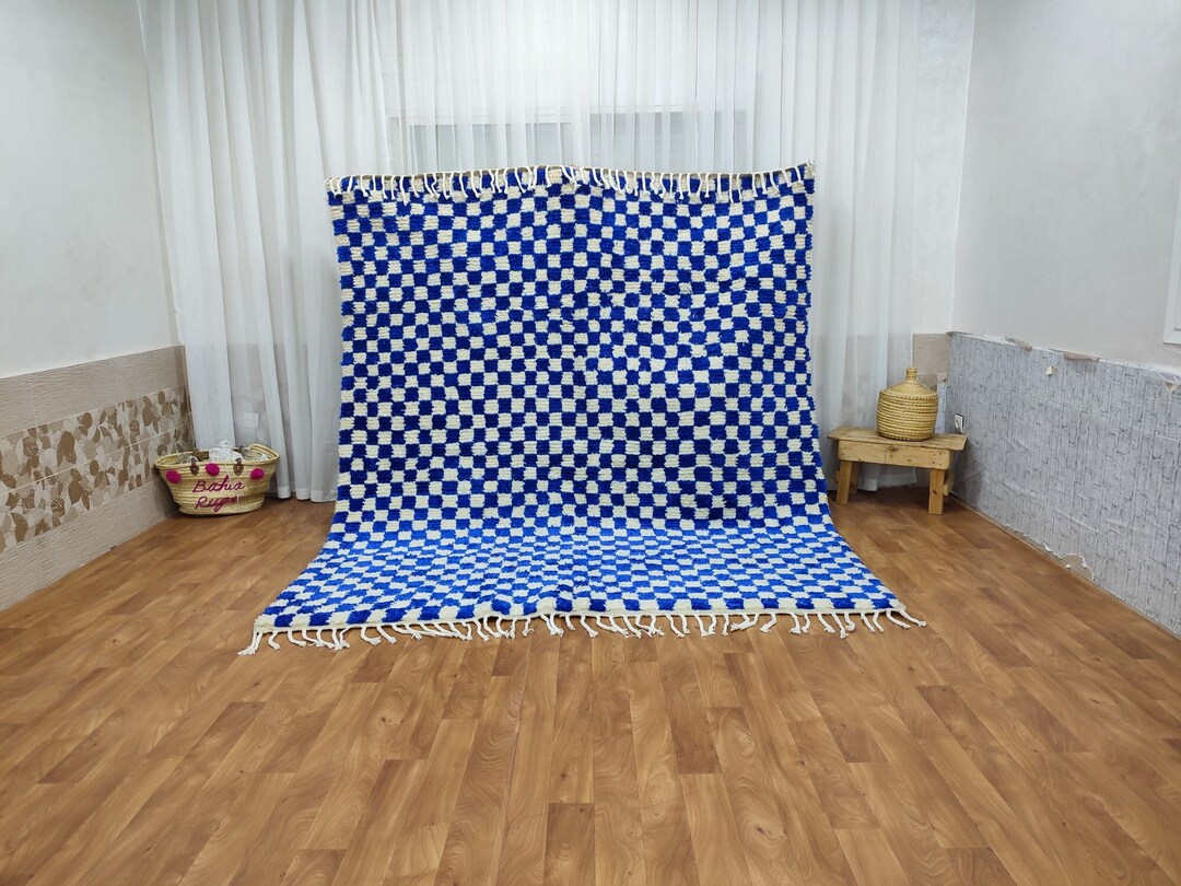 Custom Moroccan Checkered Rug, Moroccan Berber Checkered Rug, Checkered ...