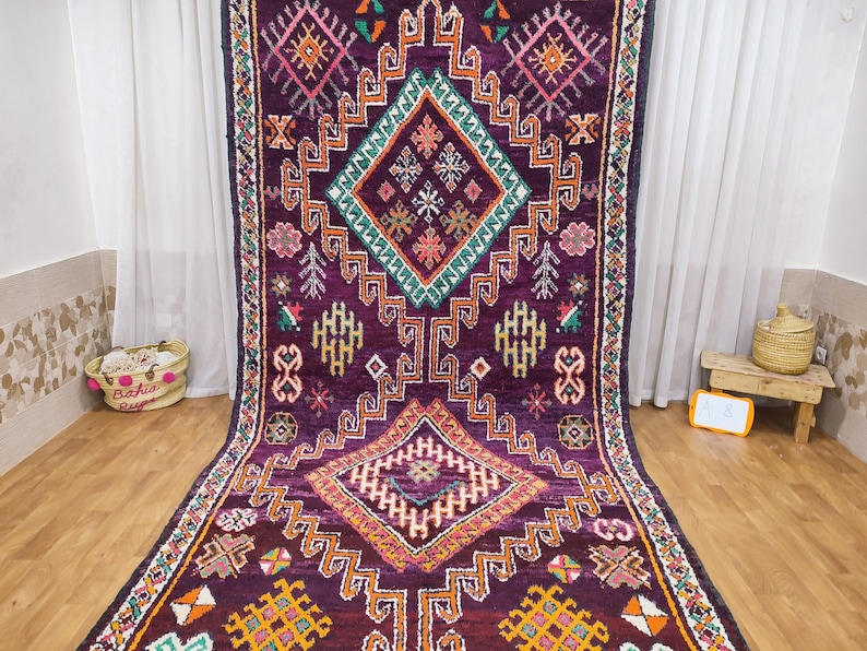 Authentic Moroccan Rug, Vibrant Boujaad Rug, Azilal rug, Bright Colored Rug, Abstract Carpet, Handmade Rug, Bohemian Rug, Tapis Marocain image 10