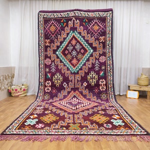 Authentic Moroccan Rug, Vibrant Boujaad Rug, Azilal rug, Bright Colored Rug, Abstract Carpet, Handmade Rug, Bohemian Rug, Tapis Marocain image 1
