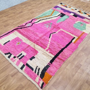 Wonderful Moroccan rug, Multicolored Wool Carpet, Custom Handmade rug, Authentic Boujaad rug, Bohemian style , moroccan rug, beniourain rug.
