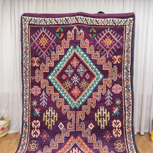 Authentic Moroccan Rug, Vibrant Boujaad Rug, Azilal rug, Bright Colored Rug, Abstract Carpet, Handmade Rug, Bohemian Rug, Tapis Marocain image 2