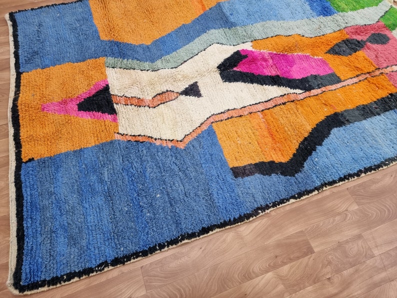Benutzerdefinierter fabelhafter Boujad-Teppich, authentischer marokkanischer Teppich, Azilal-Teppich, abstrakter mehrfarbiger Teppich, handgemachter marokkanischer Teppich, Boho-Teppich Bild 8
