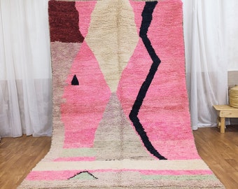Wonderful Moroccan rug, Multicolored Wool Carpet, Custom Handmade rug, Authentic Boujaad rug, Bohemian style , moroccan rug, beniourain rug.