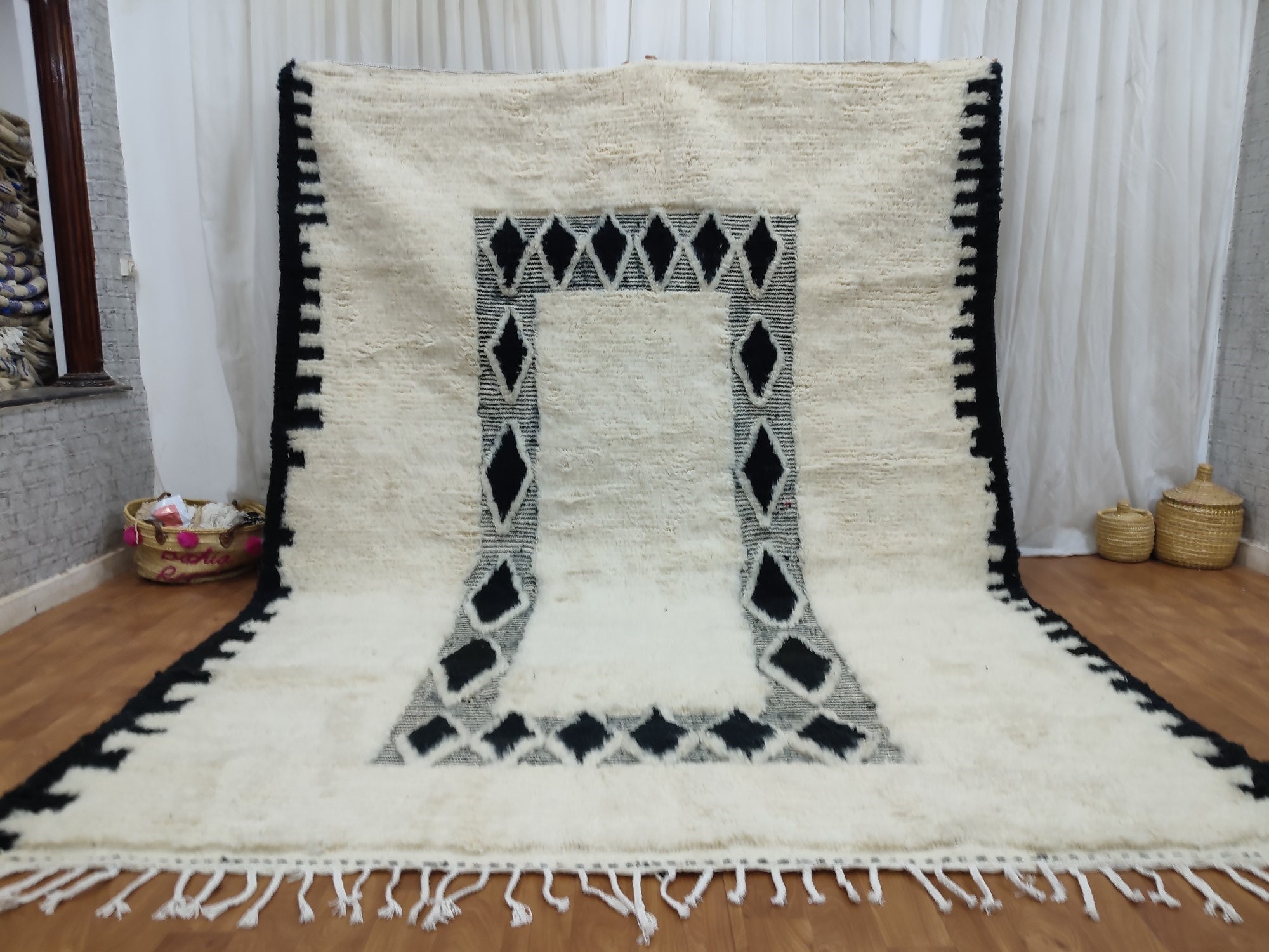 注目の福袋をピックアップ！ ロンハーマン ウール製モロッコラグ Rug （Handwoven 幾何学模様 ラグ・カーペット