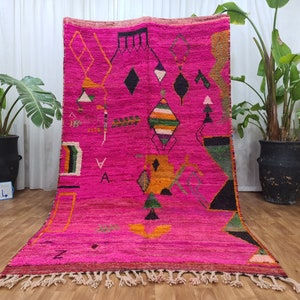 Wonderful Moroccan rug, Multicolored Wool Carpet, Custom Handmade rug, Authentic Boujaad rug, Bohemian style , moroccan rug, beniourain rug.