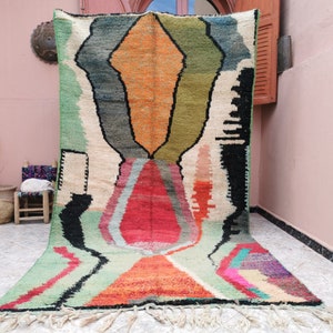 Custom Fabulous Boujad Rug, Authentic Moroccan Rug, Azilal rug, Abstract Multicolored Carpet, Handmade Moroccan Rug, Bohemian rug