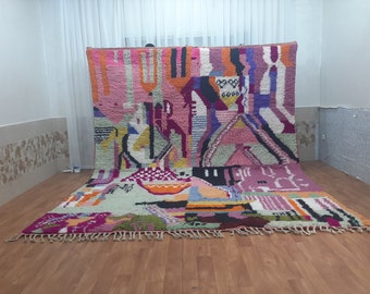 Custom Boujad Wool Rug – Abstract Multicolored Moroccan Berber Carpet