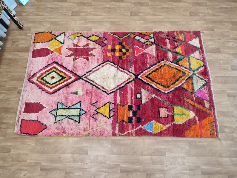 Custom Fabulous Boujad Rug, Authentic Moroccan Rug, Azilal rug, Abstract Multicolored Carpet, Handmade Moroccan Rug, Bohemian rug image 8