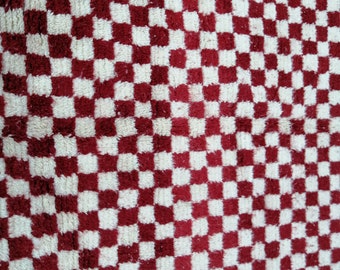 Custom Moroccan Red checkred rug -Moroccan checkered rug - Moroccan checkerboard rug -Checkered area rug -Checkerboard Rug -beniourain rug