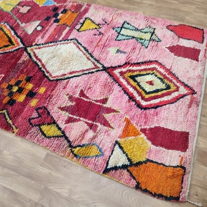 Custom Fabulous Boujad Rug, Authentic Moroccan Rug, Azilal rug, Abstract Multicolored Carpet, Handmade Moroccan Rug, Bohemian rug image 6