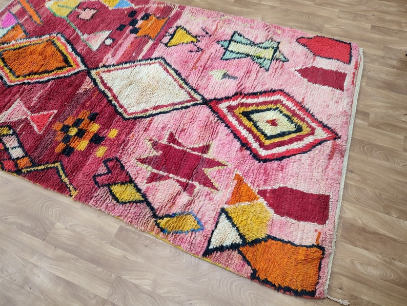 Custom Fabulous Boujad Rug, Authentic Moroccan Rug, Azilal rug, Abstract Multicolored Carpet, Handmade Moroccan Rug, Bohemian rug image 6