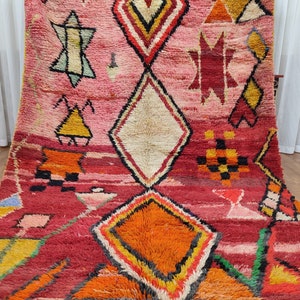 Custom Fabulous Boujad Rug, Authentic Moroccan Rug, Azilal rug, Abstract Multicolored Carpet, Handmade Moroccan Rug, Bohemian rug image 3