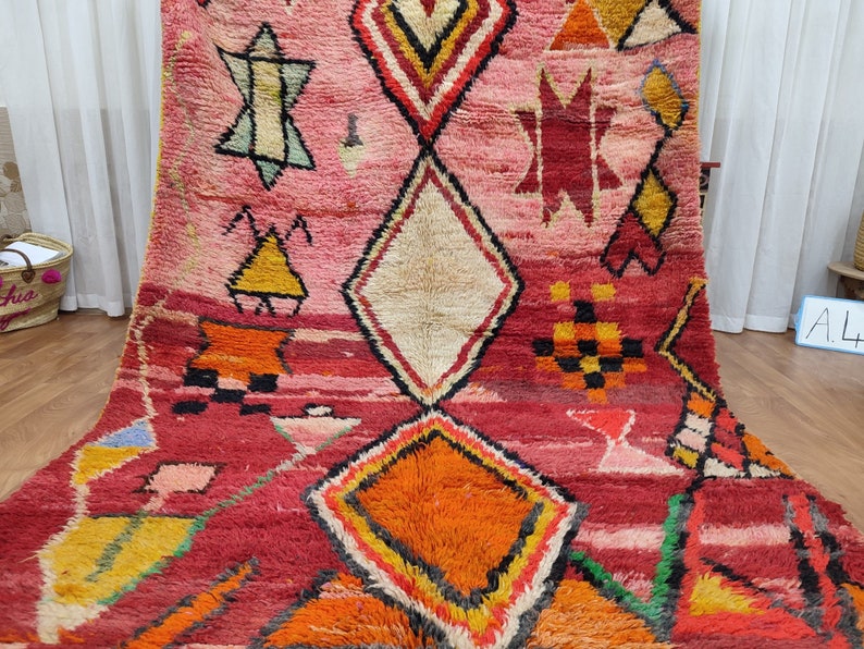 Custom Fabulous Boujad Rug, Authentic Moroccan Rug, Azilal rug, Abstract Multicolored Carpet, Handmade Moroccan Rug, Bohemian rug image 3