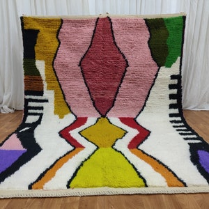 RUGS AESTHETIC, Boujad Custom rugs, Authentic Moroccan Rug, Large Berber Rug, Multicolor Boujaad Rug, Handmade Moroccan Rug, Bohemian rug,