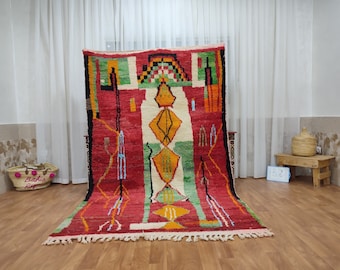 Authentic Moroccan Rug, Custom Fabulous Boujad Rug, Azilal rug, Abstract Multicolored Carpet, Handmade Moroccan Rug, Bohemian rug