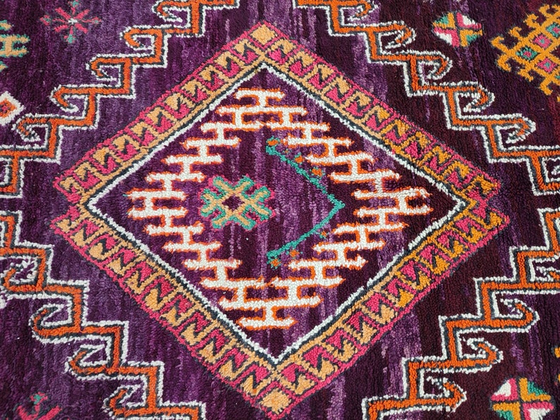 Authentic Moroccan Rug, Vibrant Boujaad Rug, Azilal rug, Bright Colored Rug, Abstract Carpet, Handmade Rug, Bohemian Rug, Tapis Marocain image 8