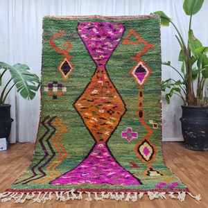 Wonderful Moroccan rug, Multicolored Wool Carpet, Custom Handmade rug, Authentic Boujaad rug, Bohemian style , moroccan rug, beniourain rug.