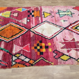 Custom Fabulous Boujad Rug, Authentic Moroccan Rug, Azilal rug, Abstract Multicolored Carpet, Handmade Moroccan Rug, Bohemian rug image 5
