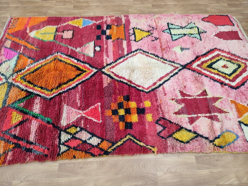 Custom Fabulous Boujad Rug, Authentic Moroccan Rug, Azilal rug, Abstract Multicolored Carpet, Handmade Moroccan Rug, Bohemian rug image 5