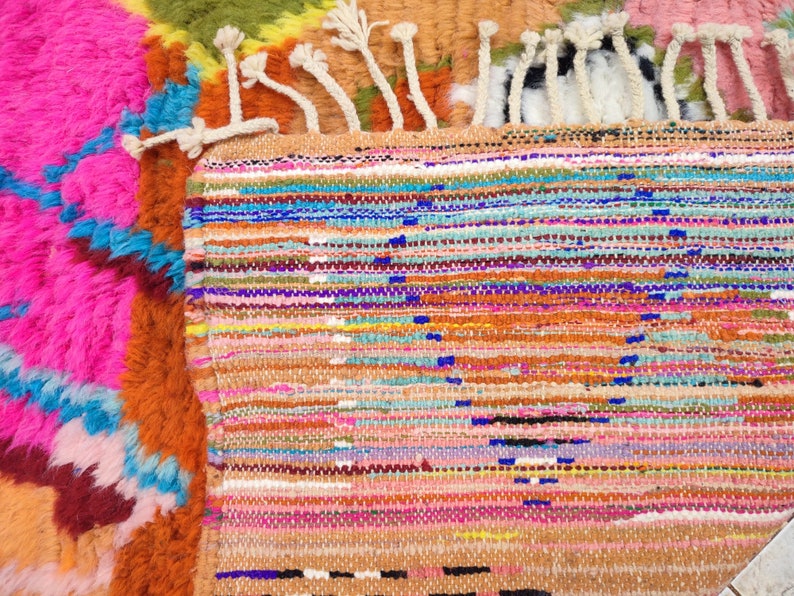 Erstaunlicher Mehrfarbiger Teppich Individueller Fabelhafter Boujaad Teppich Beni Ourain Teppich Handgemachter Teppich Marokkanischer Berber Teppich Bild 10