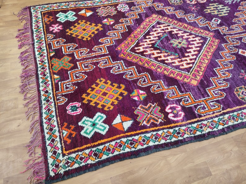 Authentic Moroccan Rug, Vibrant Boujaad Rug, Azilal rug, Bright Colored Rug, Abstract Carpet, Handmade Rug, Bohemian Rug, Tapis Marocain image 5