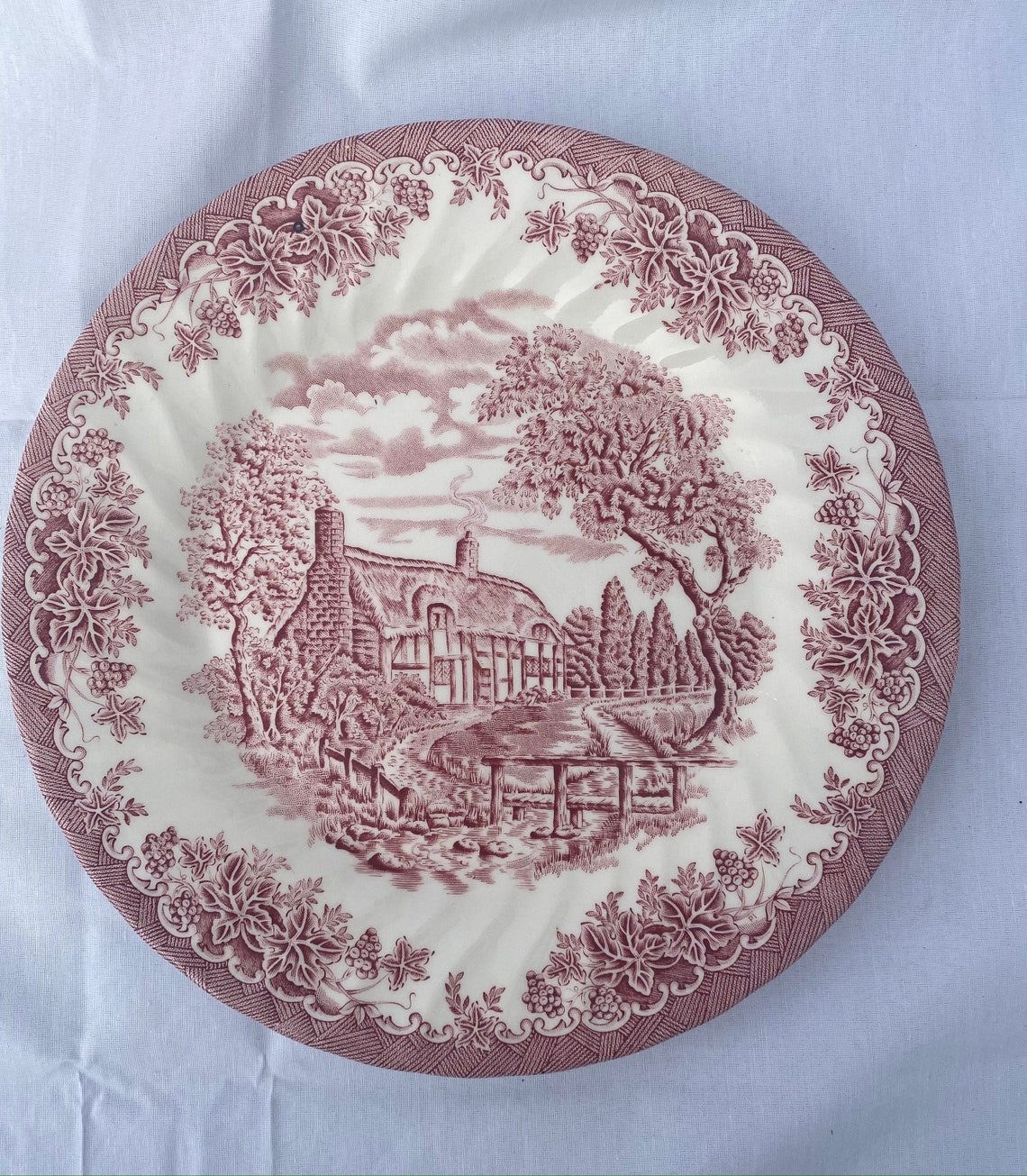 4 Piece Churchill English Brook Pink China Plates Etsy