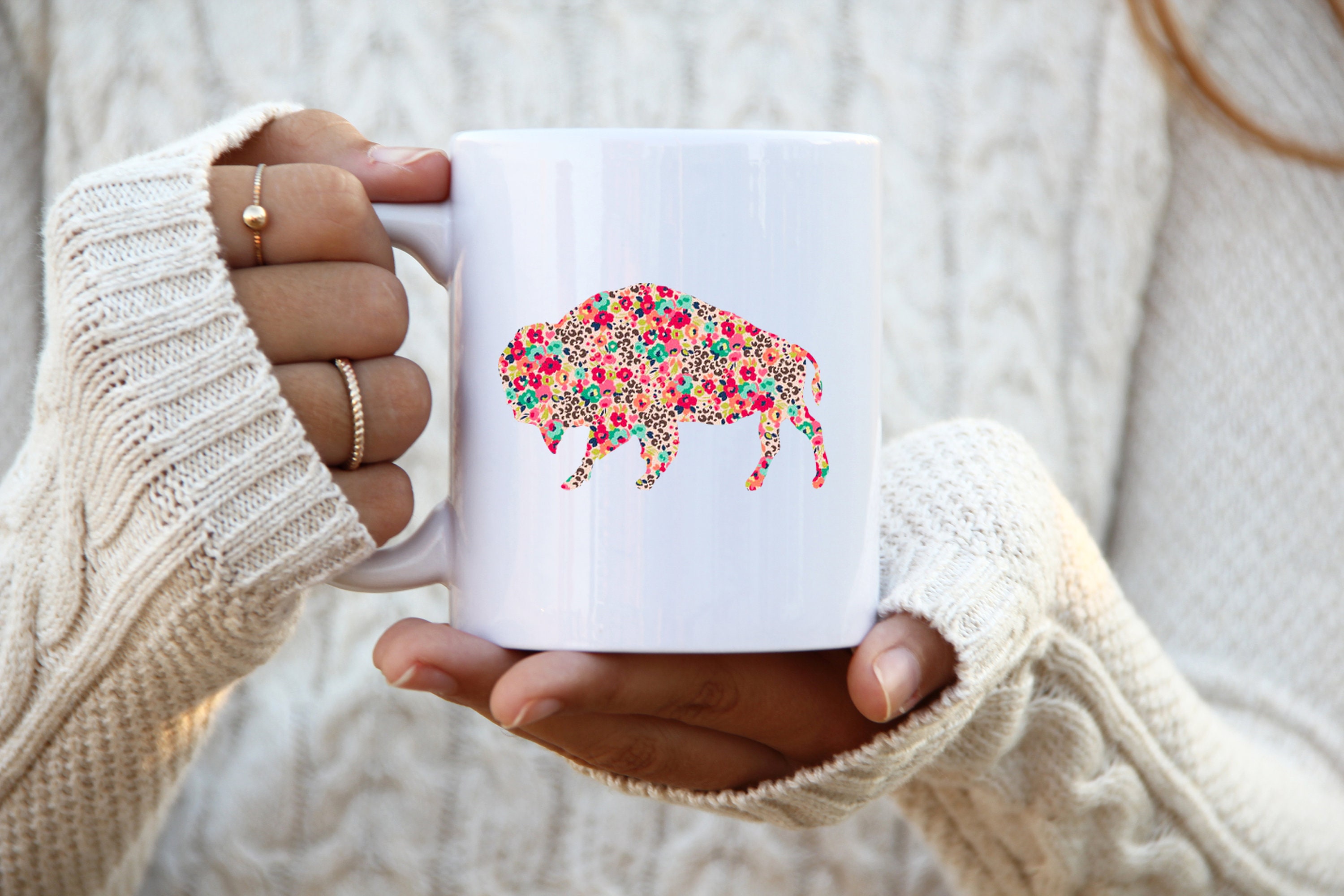 Patterned Buffalo Mug Buffalo Gift Etsy