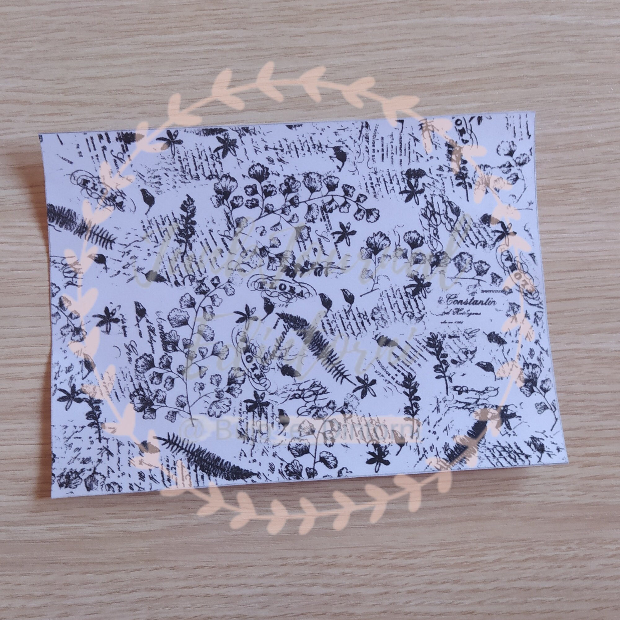 2 Adhesive vellum papers A5 Patterns Plants and Etsy 日本
