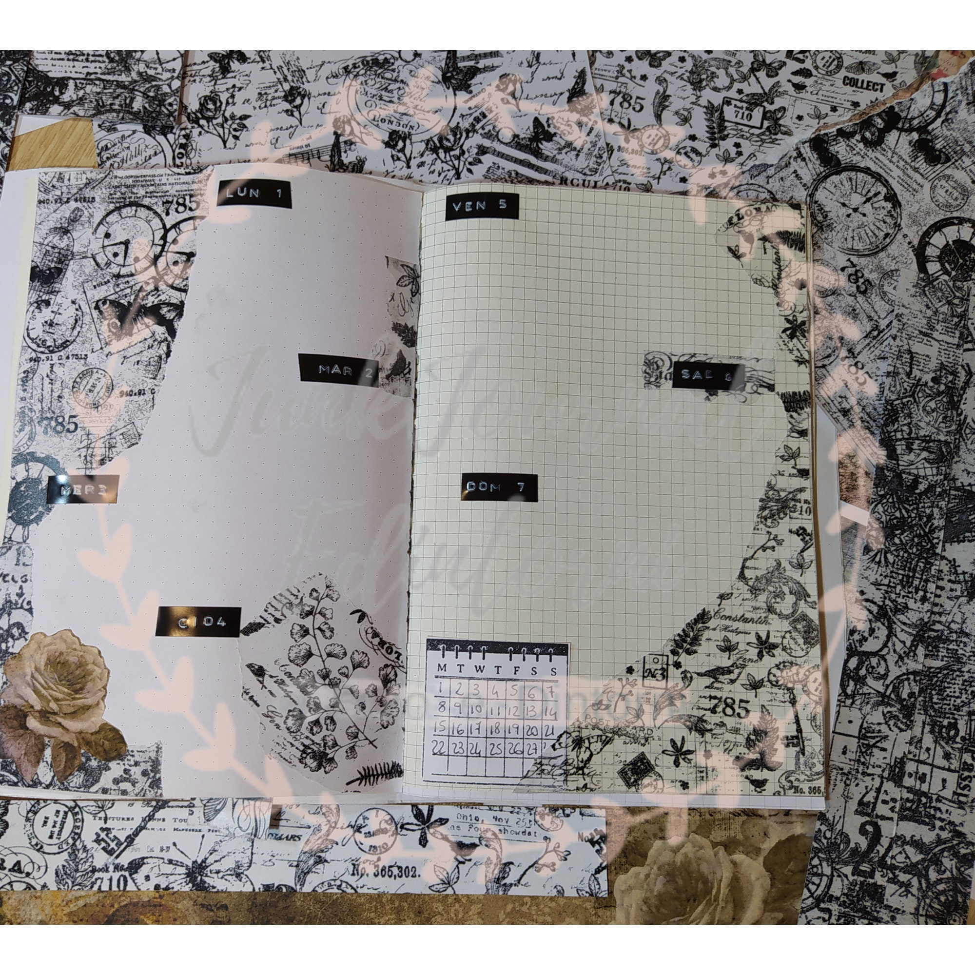 2 Adhesive vellum papers - A5 - Patterns Plants and Butterflies ...
