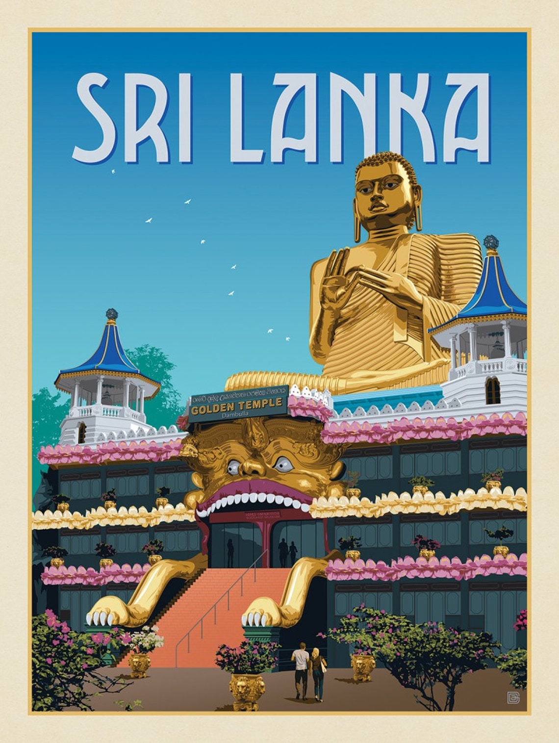 Sri Lanka Vintage Poster Print Home Wall Art Office Wall Etsy