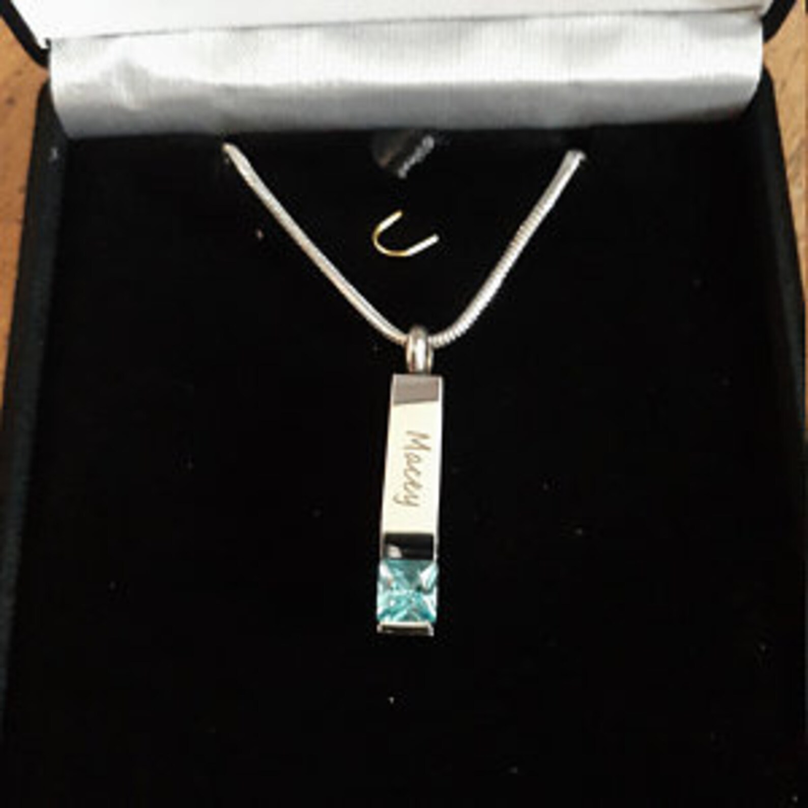 Birthstone Cremation Jewelry for Ashes Ashes Necklace Bar Etsy