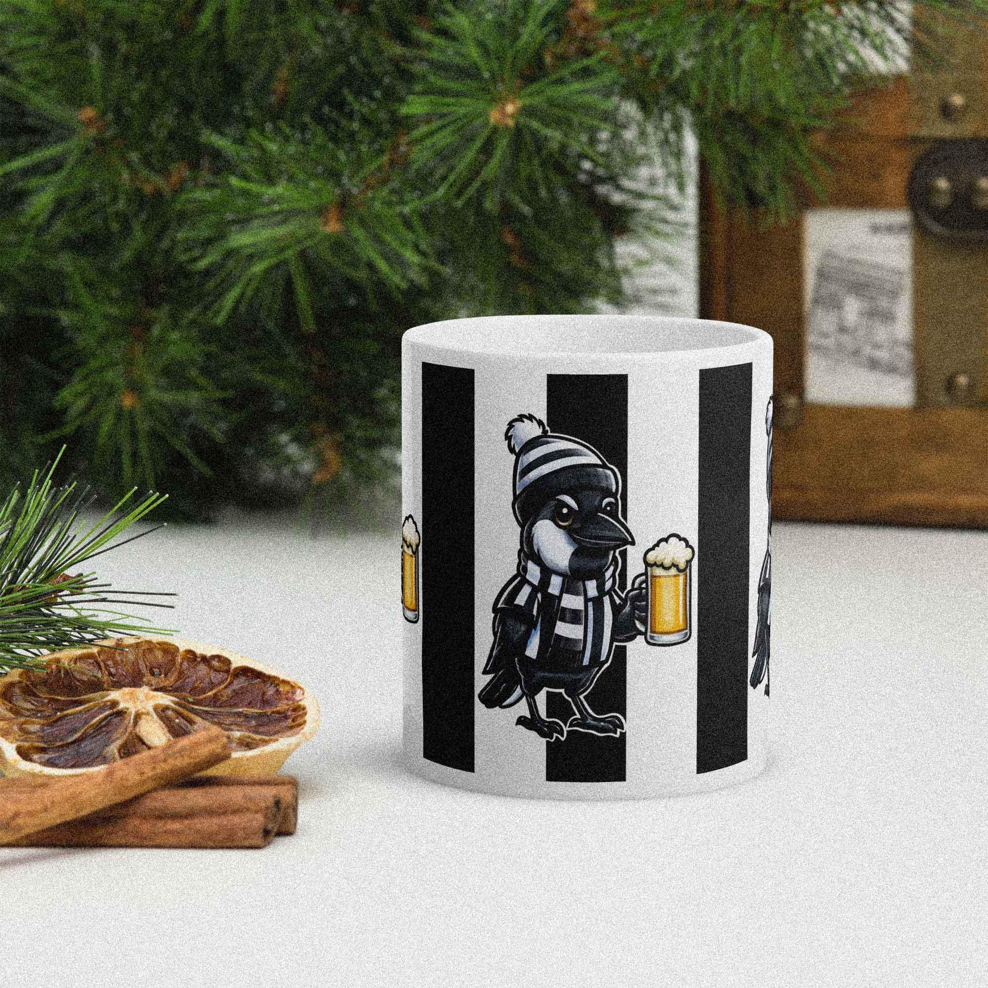 Magpie Black & White Stripes Illustrated Handmade Ceramic Mug - Etsy Magpie Black & White Stripes Illustrated Handmade Ceramic Mug - Etsy