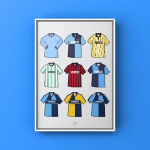 Wycombe Inspired Jerseys Themed Inspired Illustrated Poster Print